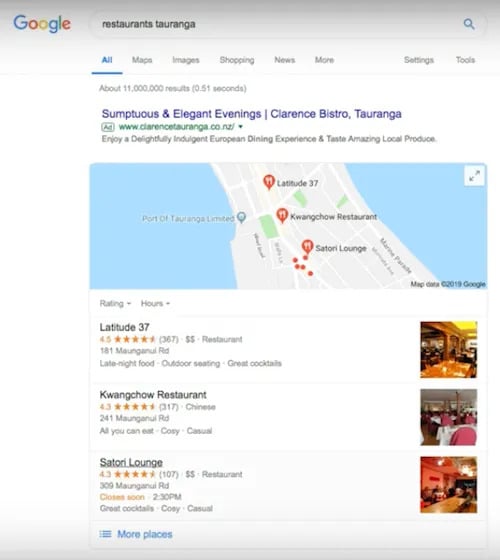 google search result page