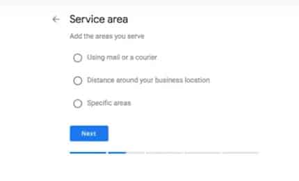 GMB service area page