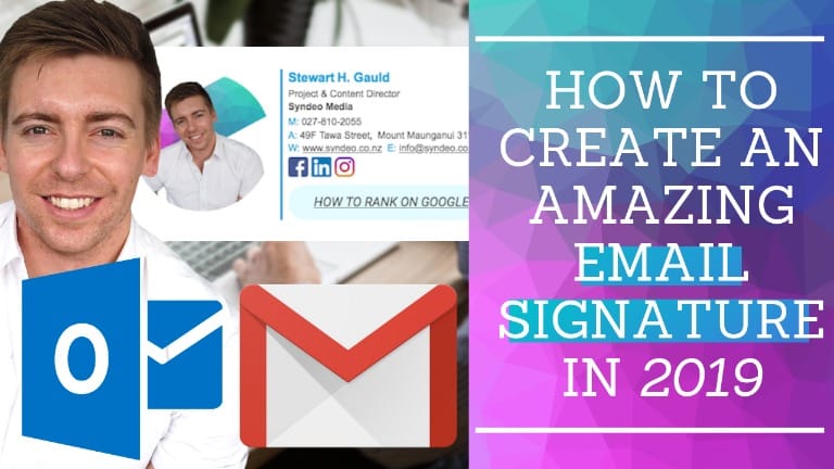 How To Create A Professional Email Signature - Logo Social Icons links (Outlook Gmail) 2019
