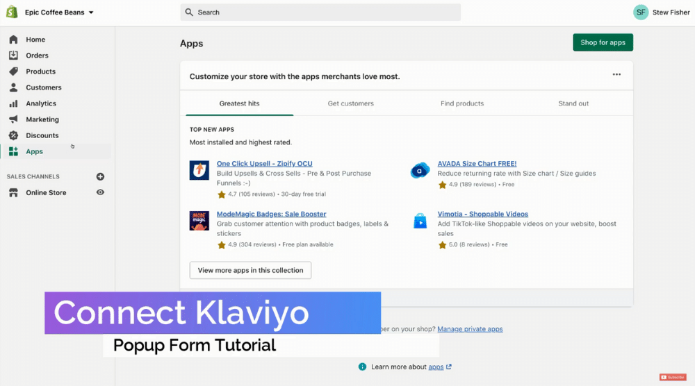 Connect Klaviyo to Your Shopify Store Dashboard