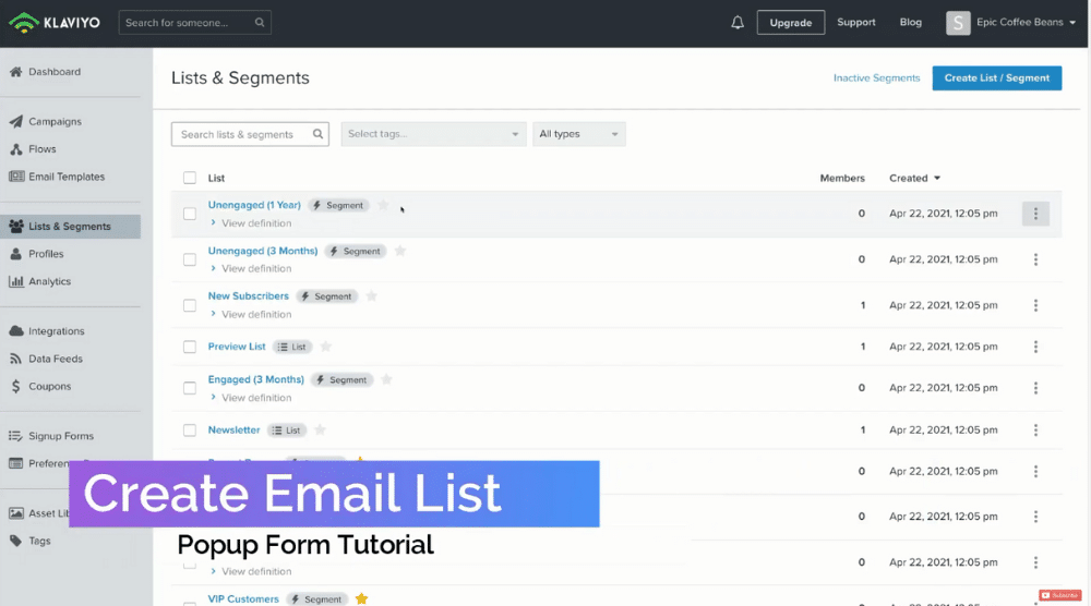 Create Email List