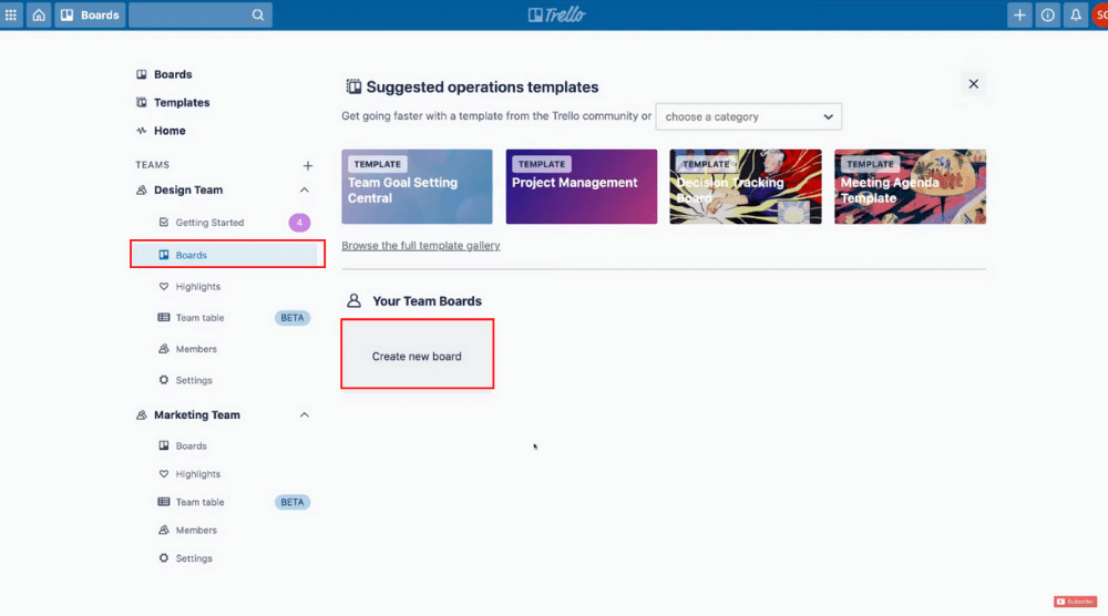 Creating Boards (Projects)