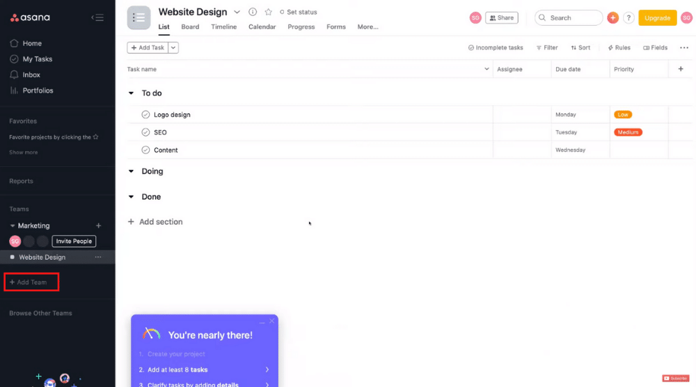 How to Create Teams in Asana