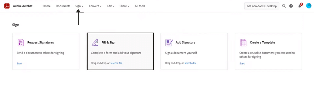 adobe sign and fill how to send document