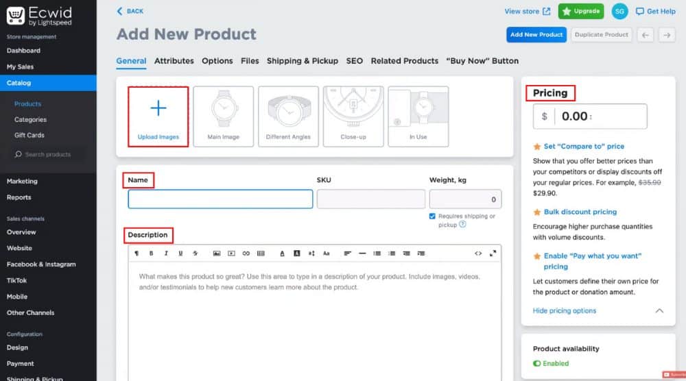 Add Product Details