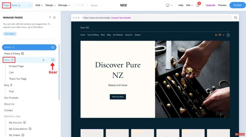 Remove Wix Online Store