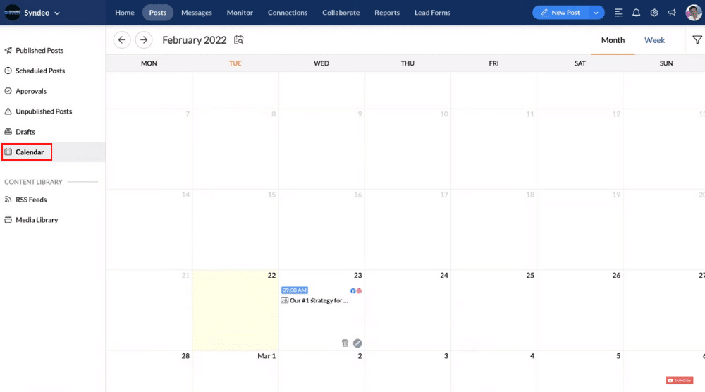 View Content Calendar