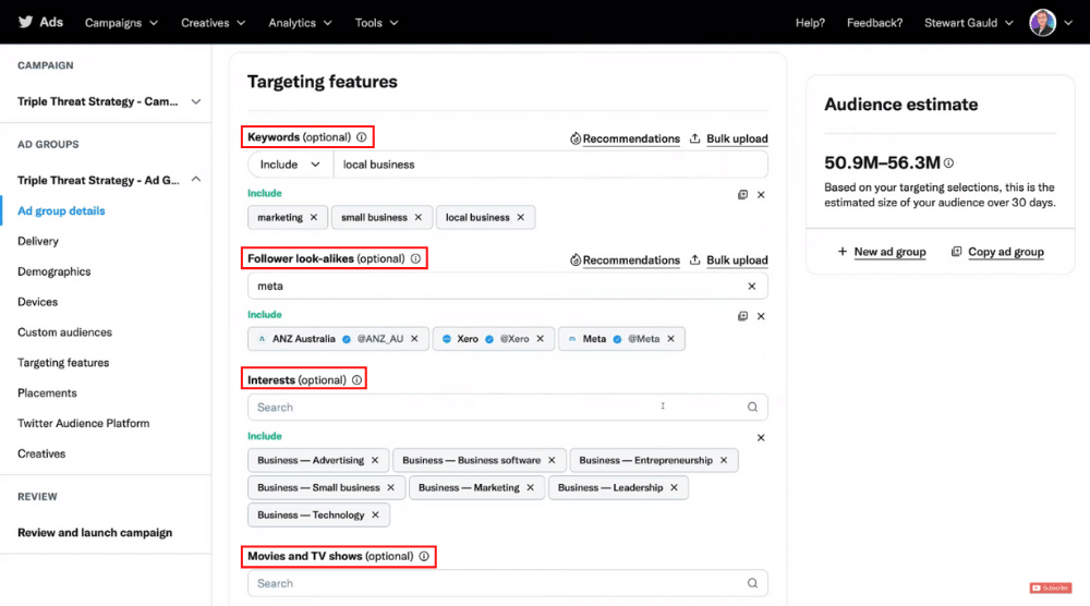 Choosing the Targeting Features