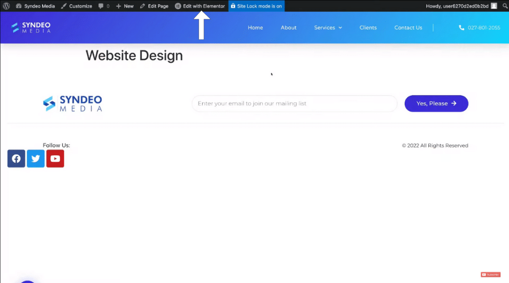 Customize the New Website Page