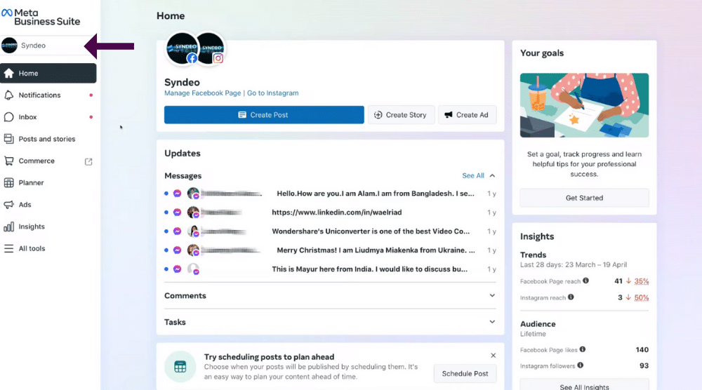 Facebook traffic down after using the meta business suite