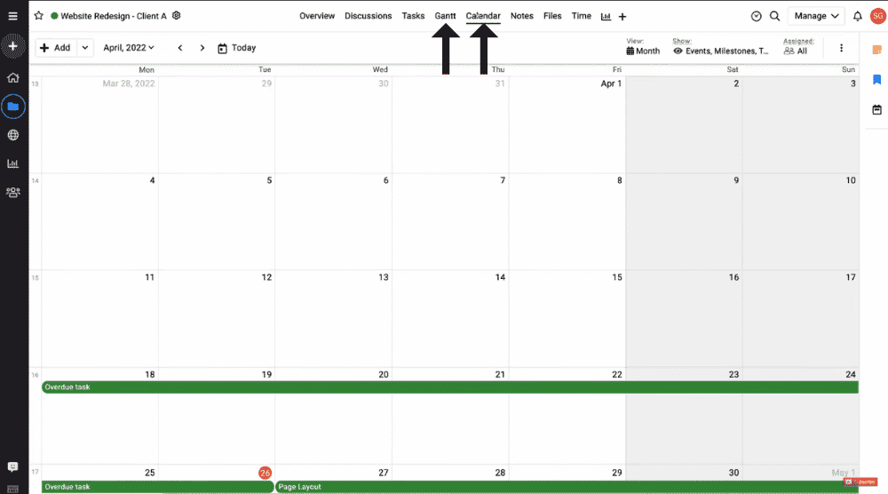 Explore Gantt & Calendar