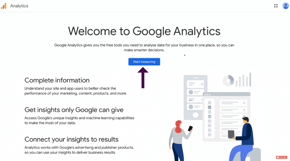 Sign Up with Google Analytics 4