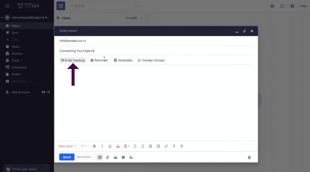 Enabling email tracking (Read receipts)
