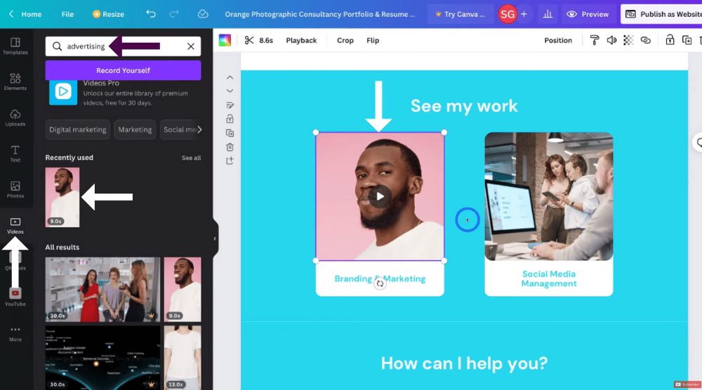 How to add videos in Canva