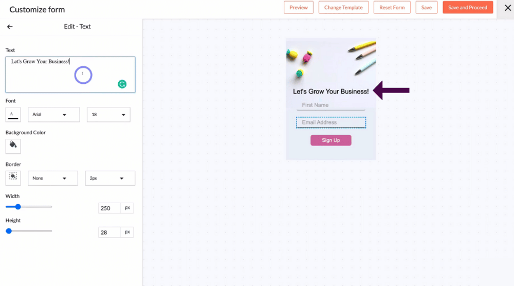 Customize Sign-Up Forms