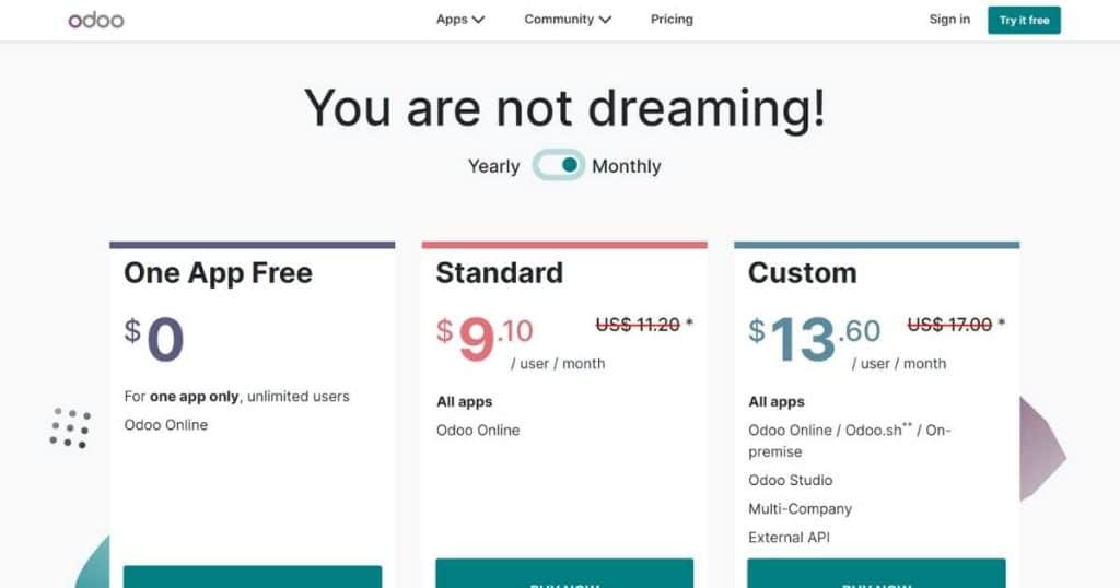 Odoo pricing