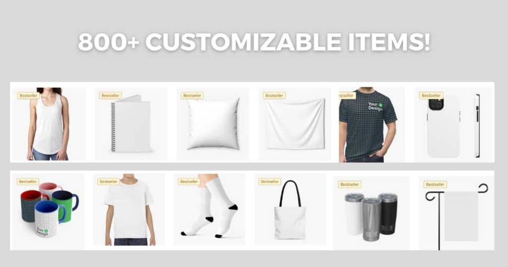 Printify customizable items