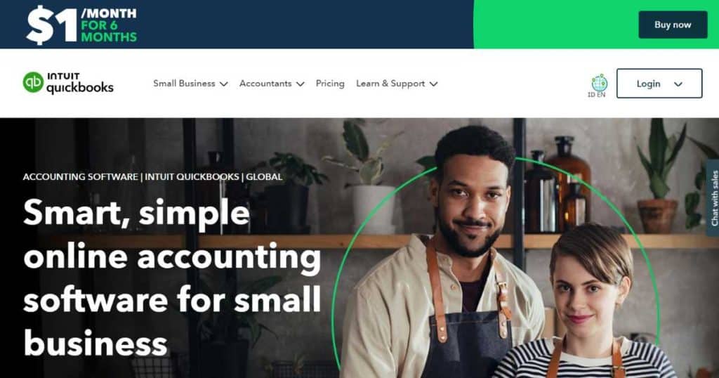 QuickBooks homepage