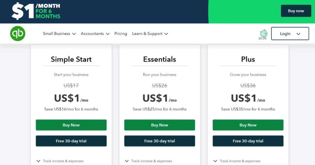 QuickBooks pricing