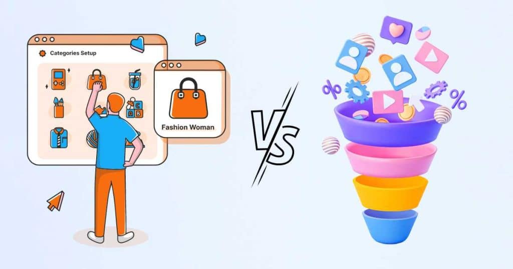 Sales funnel vs website