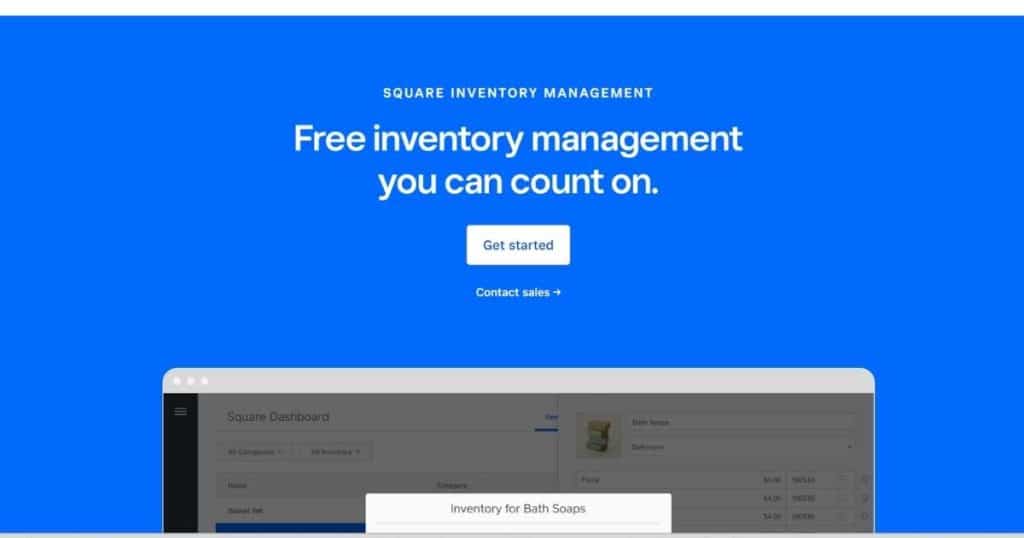 Square inventory management homepage