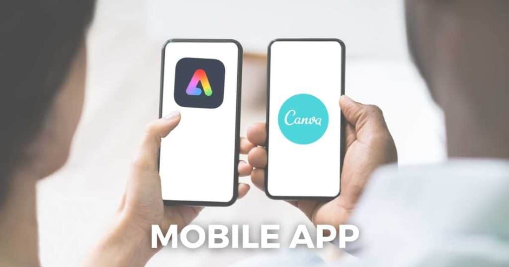 Adobe Express vs Canva mobile app