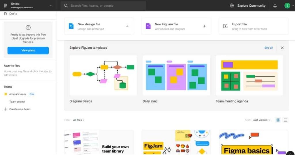 Figma interface