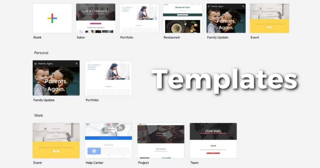 Google Sites templates