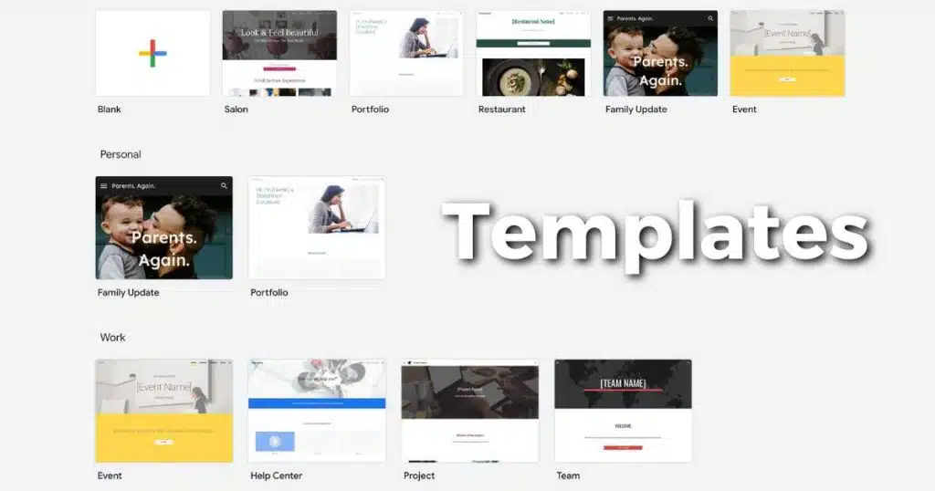 Google Sites templates