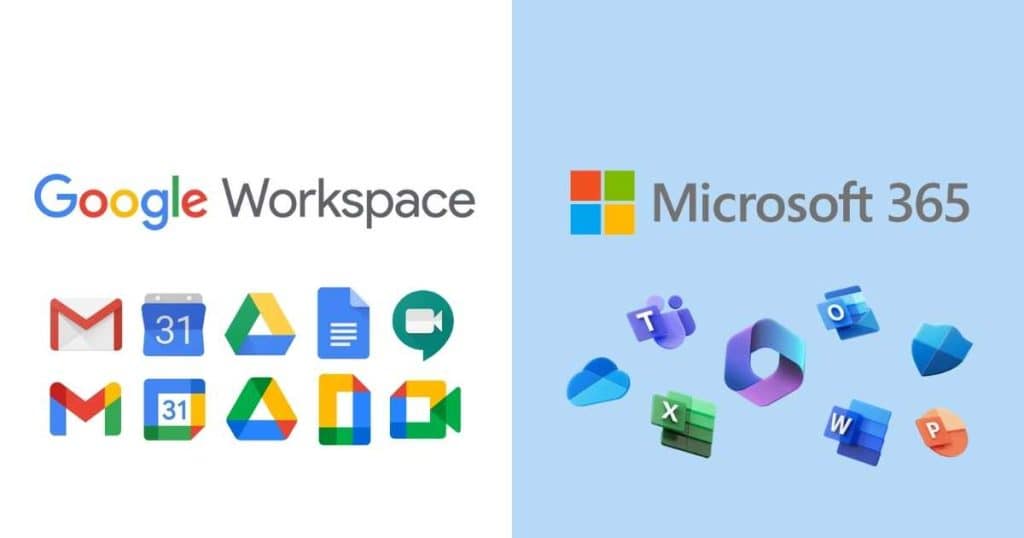 Google Workspace and Microsoft 365 business emails