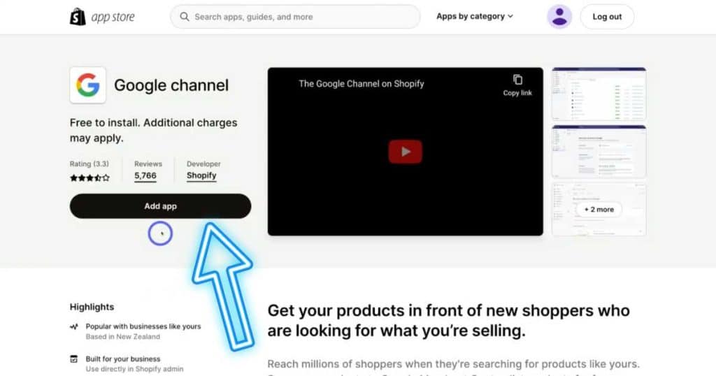 Google and youtube shopify app
