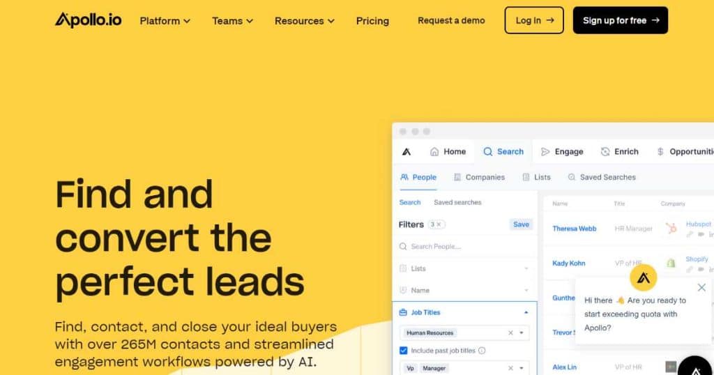 Apollo.io homepage