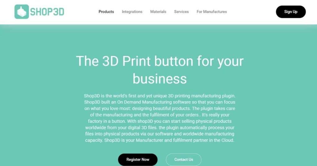 Shop3D homepage