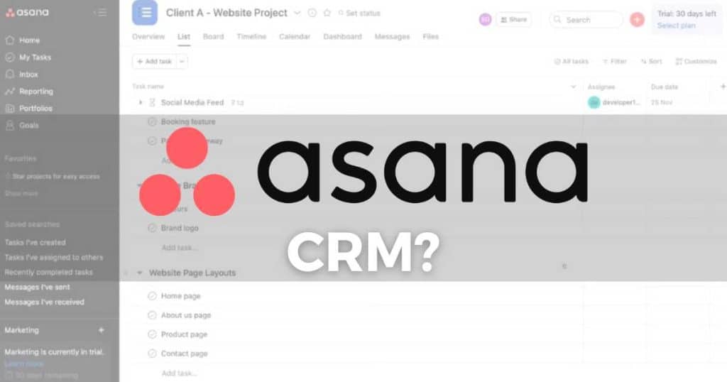 Can you use Asana as a CRM_