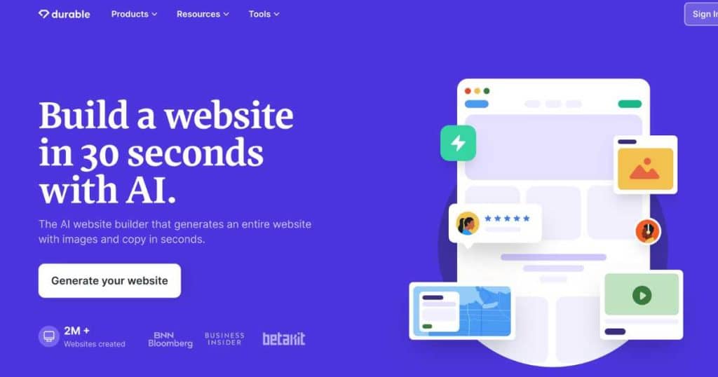 Durable AI homepage