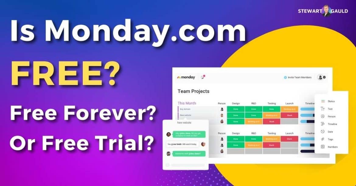 Is monday.com Free? Free forever? Or Free Trial? - Stewart Gauld