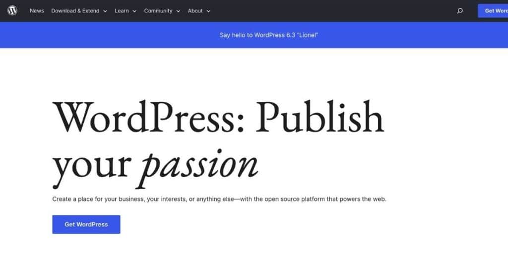 WordPress Homepage