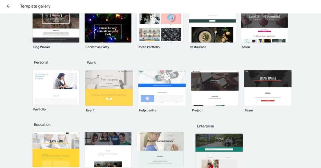 Google Sites Templates