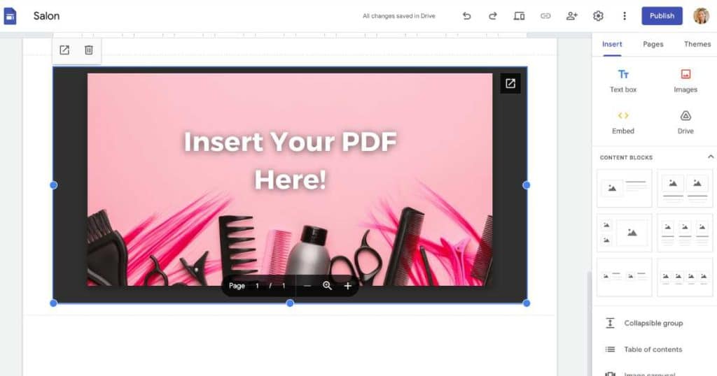 How To Insert a PDF Into Google Sites Webpage_