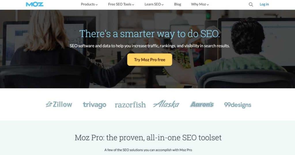 Moz homepage