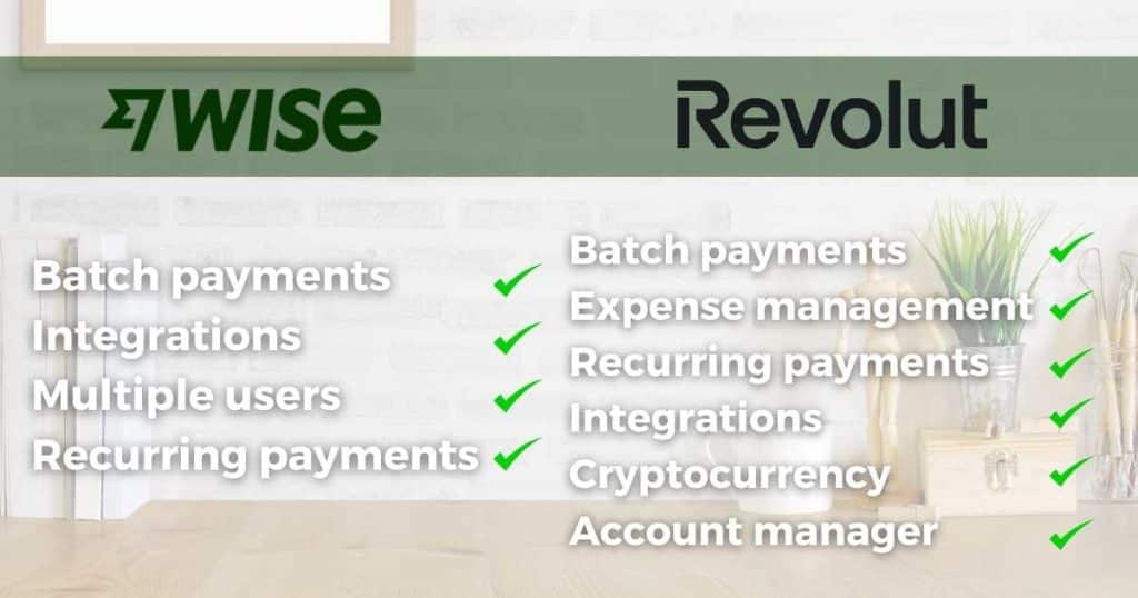 Wise Business vs Revolut Business Key Features