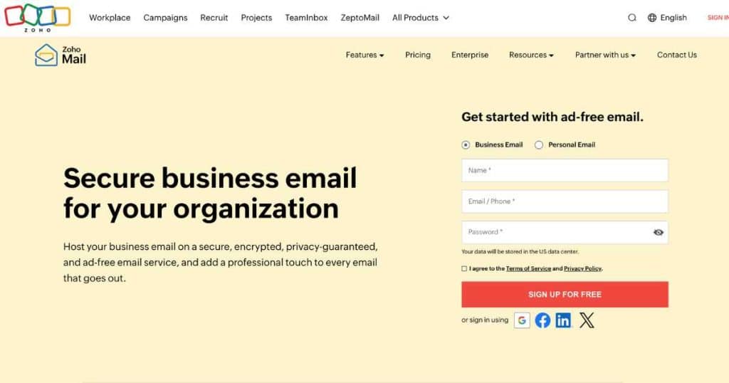 Zoho Mail Neo Business Email Alternative