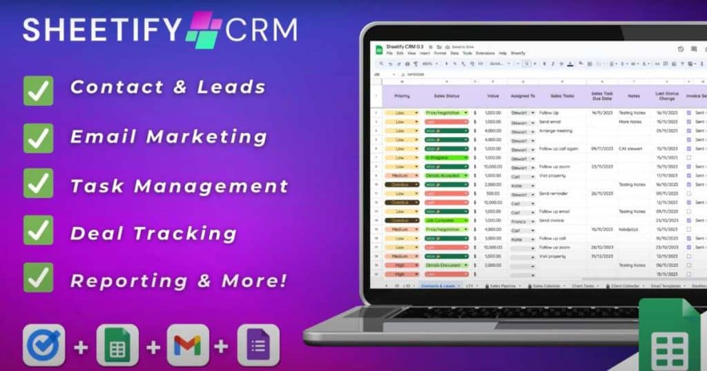 My Google Sheets CRM Template Sheetify CRM