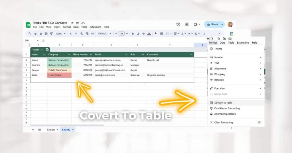 How To Convert Your Manual Data Into a Pre-built Table