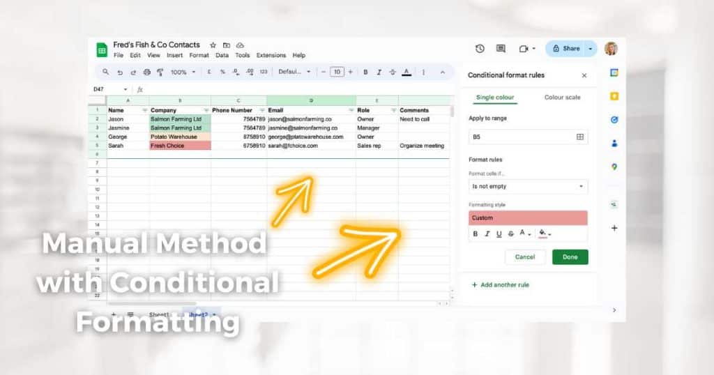 How To Create a Table In Google Sheets Manually