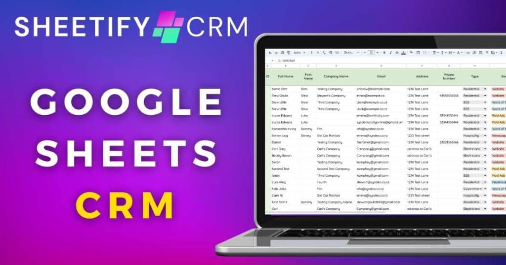 Sheetify CRM Google Sheets Template