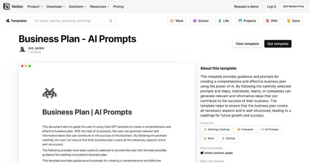 Top 5 AI Business Plan Generators Notion