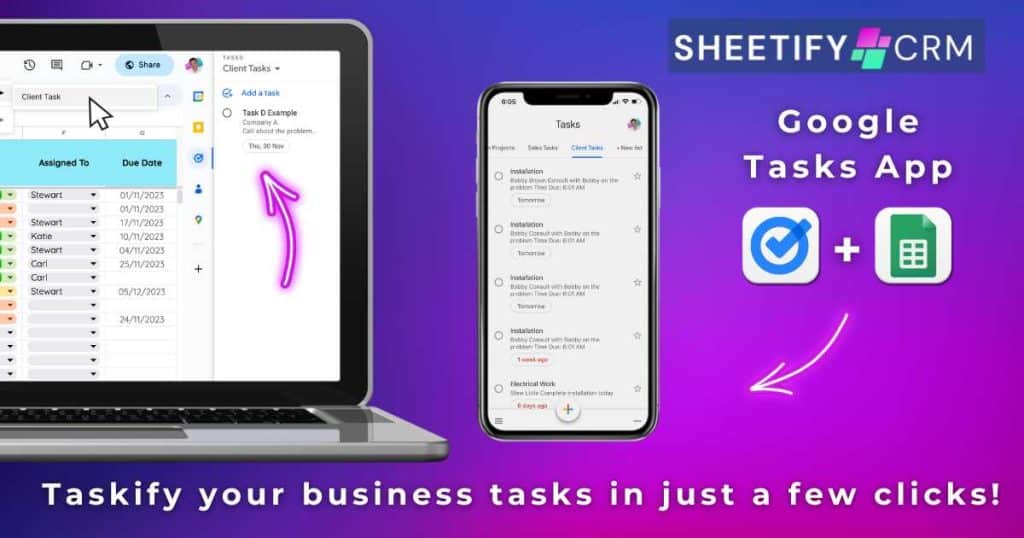 Sheetify Google Tasks Integration