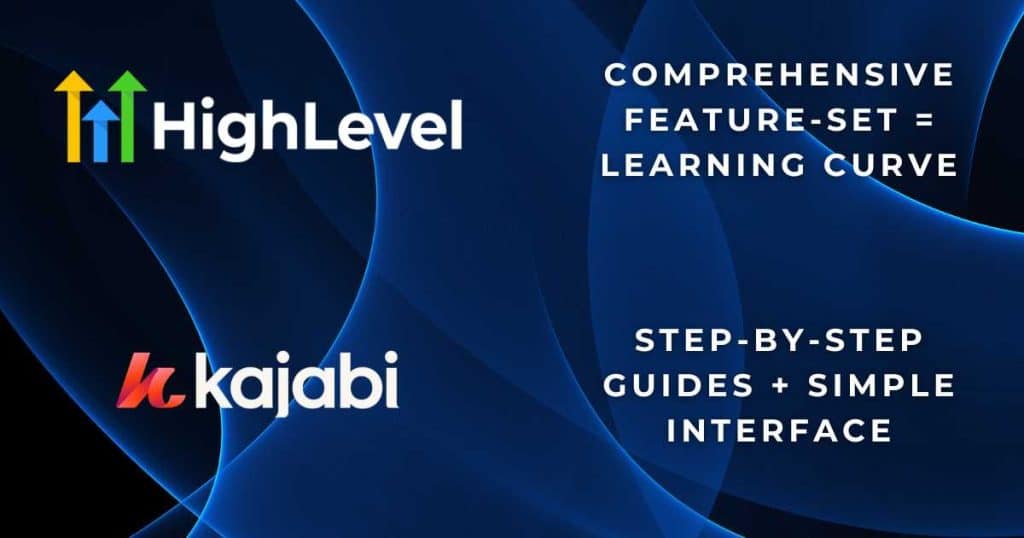 GoHighLevel vs Kajabi Ease Of Use