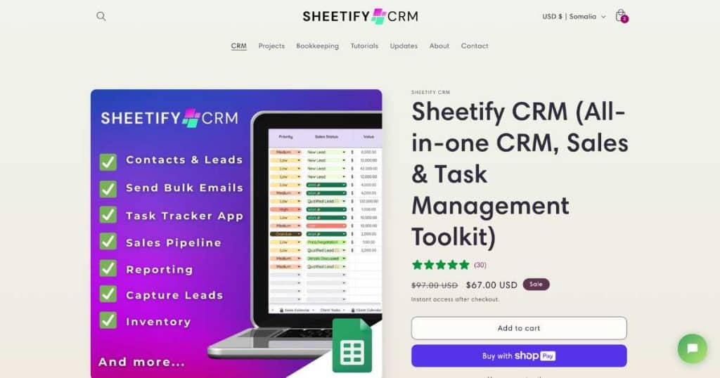 Best CRM For Google Sheetify CRM